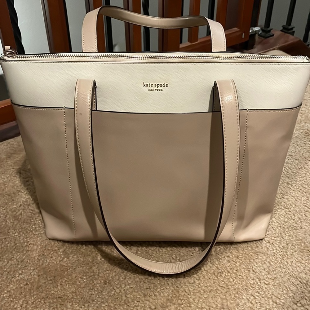 Blush pink and white Kate Spade purse